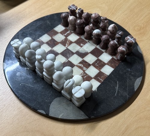 Marble circular chess - circular, set