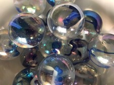 4 X  GIANT 35MM "VAPOUR" MARBLES Traditional classic Children's Game