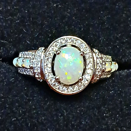 925 silver oval faux - 925, opal