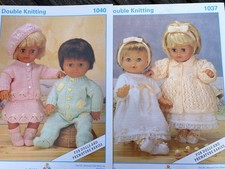 2 Littlewoods Knitting Patterns Dolls Clothes 12-20" Boy & Girl Outfits