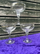 3 X VINTAGE CHAMPAGNE SAUCERS COUPE GLASSES
