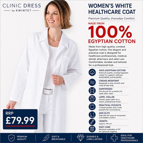 Womens white medical lab - lab, coat