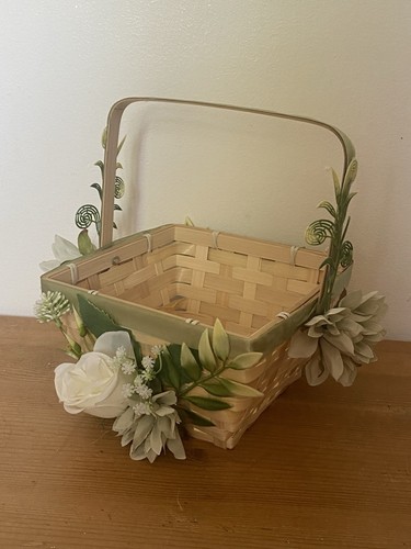 Sage green flower girl wicker - flower,