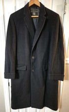 Vtg CROMBIE Scotland Wool Cashmere Jones Morgan Waterbury Overcoat Sz 44 Coat