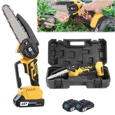 48V Handheld Electric Chainsaw With 2Battery Mini Cordless Chainsaw Wood Cutter