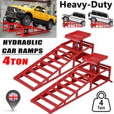 4 ton Hydraulic Car Ramps 2PC Heavy Duty Garage Auto Van Bottle Lift Jack Ramp