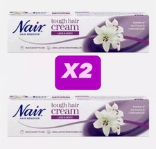 2x Nair 90ml Tubes - Tough Hair Removal Cream - Legs and Body - Hair Remover