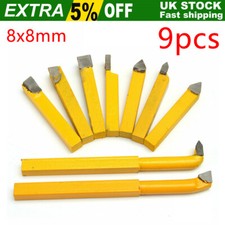 9pc 8mm Lathe Mini Cutting Tool Carbide Tip External Boring Milling Turning Tool
