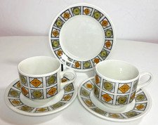 Kathie Winkle Cup & Saucer x2 Vtg T-4-2 Retro free Side Plate* MICHELLE 60s MCM