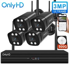 Wireless CCTV System HD 3MP 4CH NVR Home Ourdoor Security Camera with Hard Drive