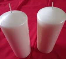 2 Large Ivory Pillar Candles