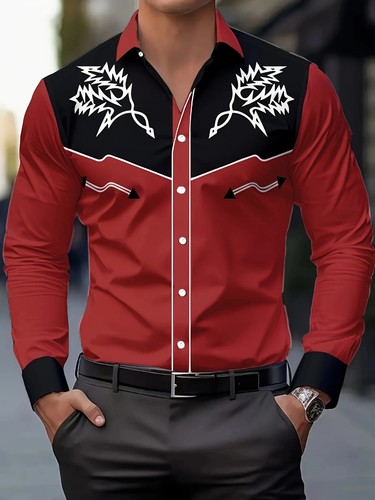 Men vintage western shirt - western,