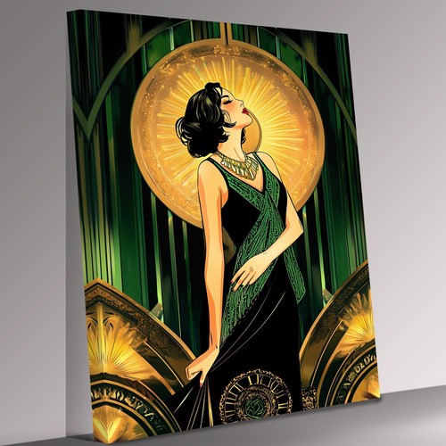 Art deco flapper lady - art,