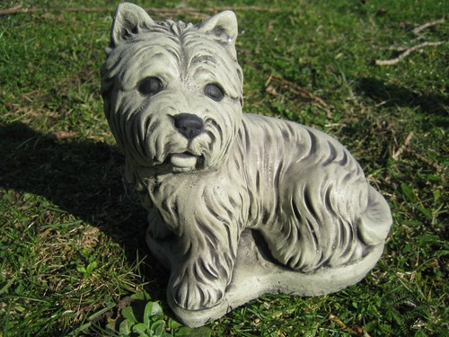 Westie dog stone garden - westie,