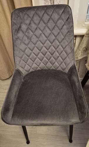 Grey velvet dining chairs set - velvet,