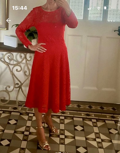 Reiss red guipure lace - reiss, fit