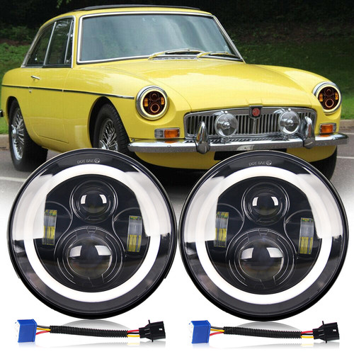 Pair 7inch round - pair, led