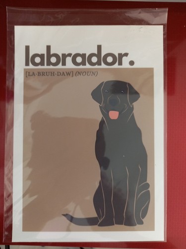 Black labrador dog print - black,