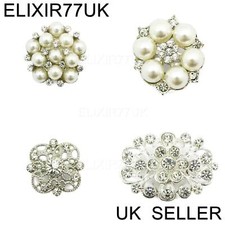 NEW SILVER PINS BROOCH BOUQUET JOB LOT ROSE PEARL DIAMANTE BRIDAL WEDDING BRIDE