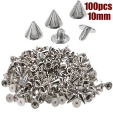 100pcs 10mm Punk Cone Spikes