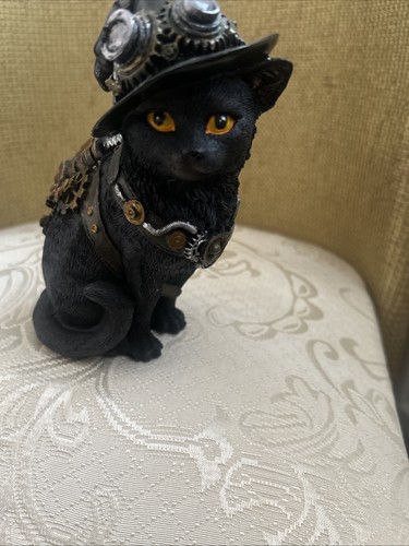 Black cat ornament figurine - black,