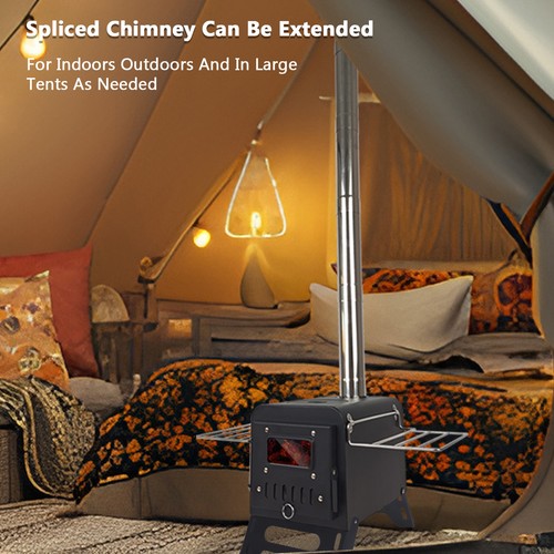 Tent wood stove burning - wood,