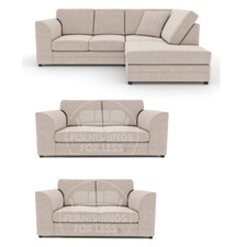 Quilted Beige Corner Sofa L
