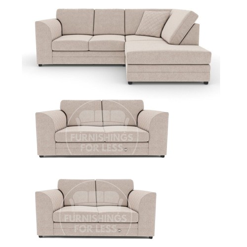 Quilted beige corner - corner, sofa