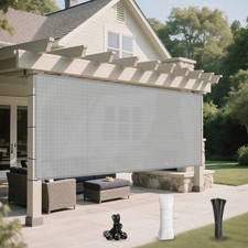 7ft Outdoor Sun Shade Sail Patio Shade Cloth Heavy Duty UV Resistant Cover Gray