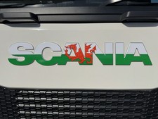 SCANIA  R&S Cab Front Badge sticker. New Gen 2017-25 truck WELSH Flag