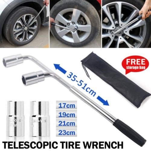 Extendable wheel brace wrench - extendable,