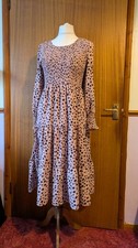 BNWOT Stella Morgan Dusky Pink with Dalmatian Print Midi Dress - Size 14