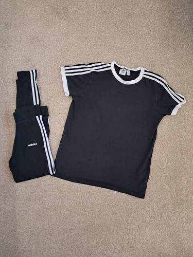 Adidas black tracksuit set - black,