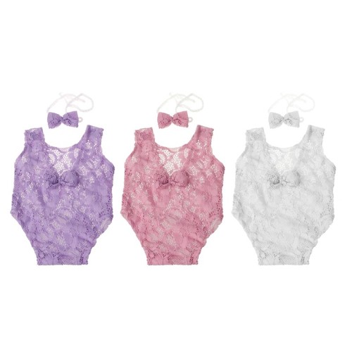 Lace baby romper - lace,