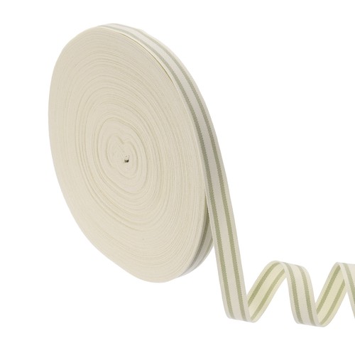 Natural cotton striped ribbon - natural,