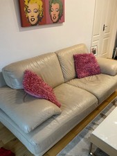 Natuzzi 3 Seater Sofa In cream