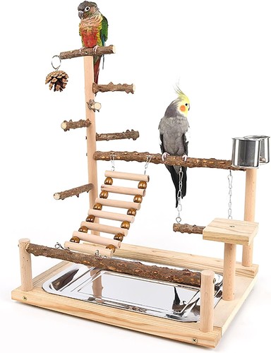 Wooden bird stand - toy, budgie