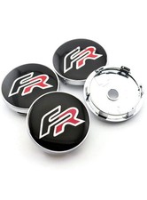 4X FR Style Black / Red Car Alloy Wheel Centre Cap Fits Seat 60mm Aftermarket