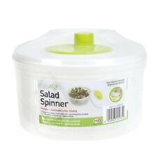 LARGE SALAD SPINNER VEGETABLE VEG LEAF DRYER DRAINER COLANDER PLASTIC BOWL