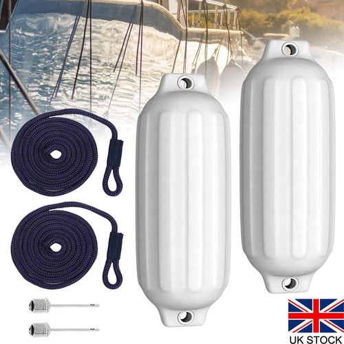 2pcs white boat fenders - boat,