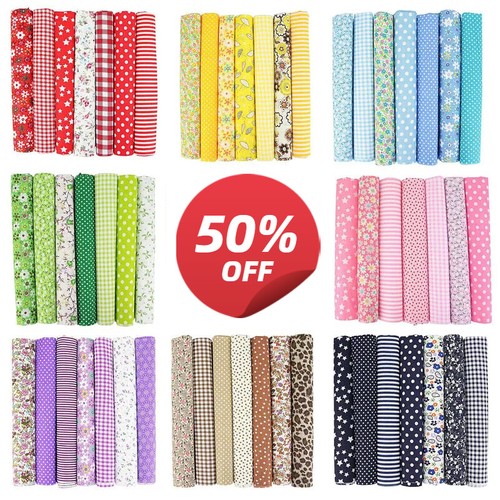 7pc mixed cotton fabric - mixed,