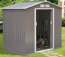 BillyOh Portland Apex Metal Garden Shed 6x4 Double Door