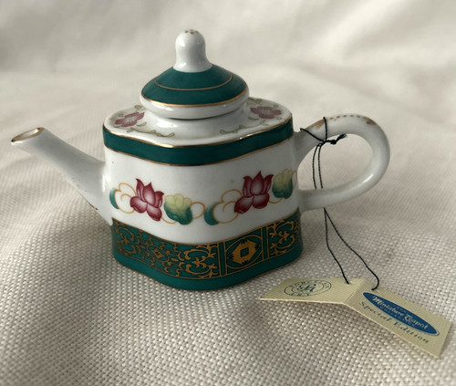 Porcelain art miniature teapot - porcelain,