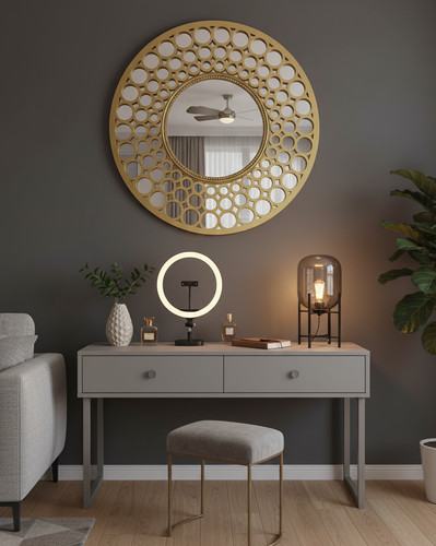 63cm round wall mirror - wall,