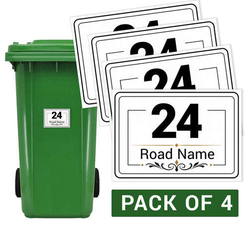 Wheelie bin stickers numbers - bin,