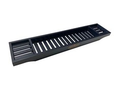 BLACK BAMBOO WOODEN OVER BATH TUB RACK BRIDGE SHELF TRAY STORAGE CADDY