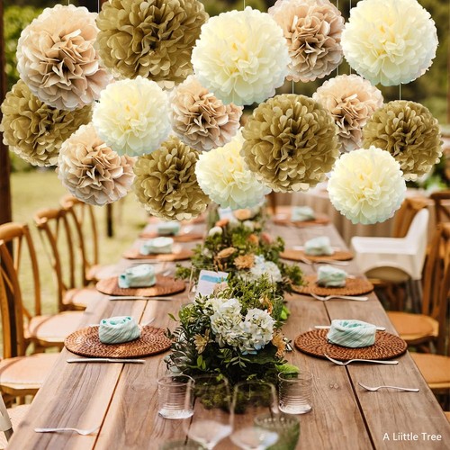 12pcs tissue pom poms pompoms - 12pcs,