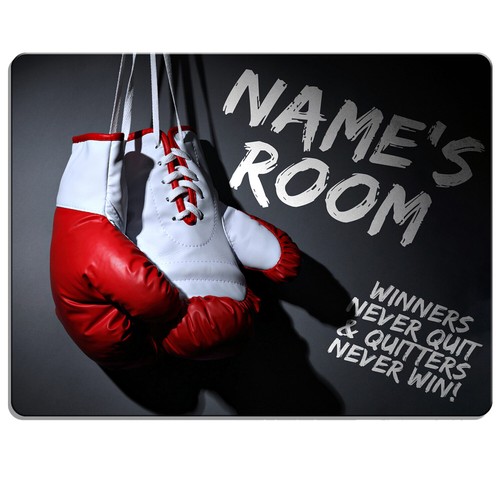 Boxing door sign bedroom - boxing,