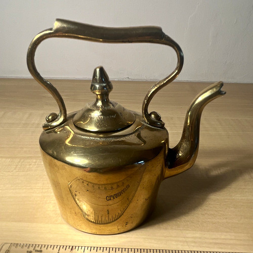 Brass tea kettle with - brass,