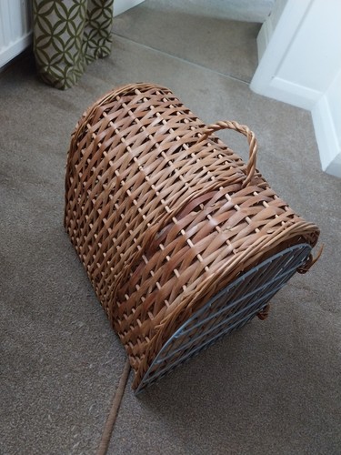Wicker cat carrier basket - cat,